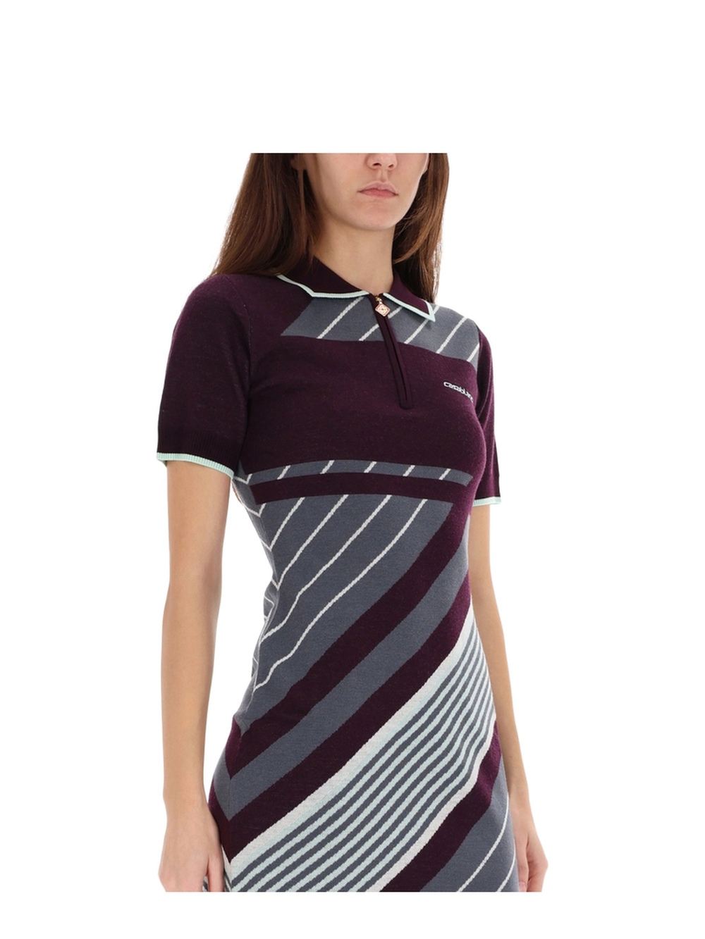 Nwt Casablanca Women’s Merino diagonal Striped Knit Tennis Polo Dress